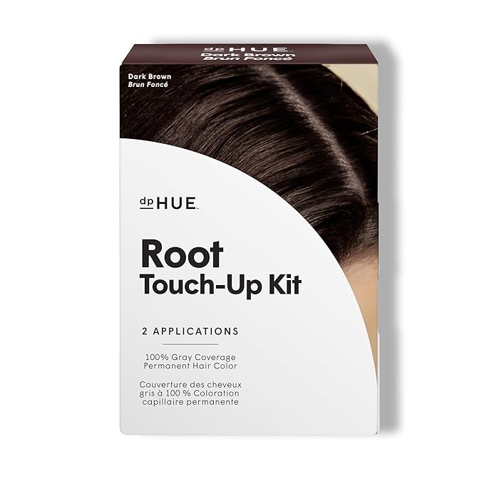 dpHUE Root Touch-Up Kit Dark Brown - Permanent Hair Color for Gray Coverage - Includes Two Applications - Paraben SLS &amp SLES Sulfate Free - Leaping Bunny Certified
