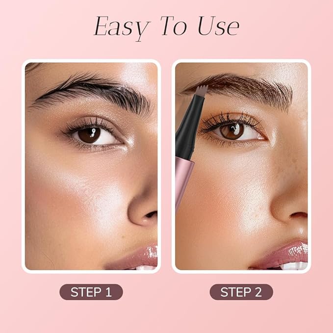 2026 New Microblading Eyebrow Pen Waterproof Eyebrow Pencil Eye Brow Pen with 4 Tip Premium Natural Magic Eyebrow Makeup Fine Stroke Contouring Pencil Long-Lasting Stay on All Day (Dark coffee)