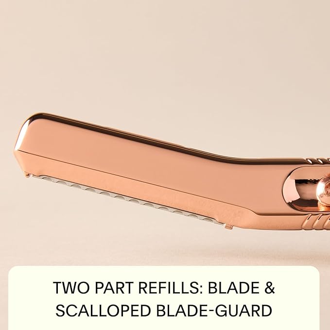 Leaf Shave | Leaf Dermaplaner All-Metal Reusable Dermaplane Razor and Exfoliating Tool for Women Includes Precision Clip and Two Refills - Black