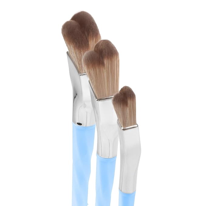 Bdellium Tools Professional Makeup Brush - Blue Double Dome Blender 3pc Brush Set