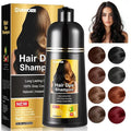 Hair Dye Shampoo 5 in 1 Hair Color Shampoo for Women &amp Men Instant Grey Coverage Herbal Natural Champu Para Canas Mujer y Hombre (Wine Red 500ml)