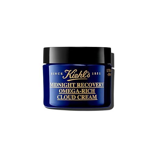 Kiehl's Midnight Recovery Omega Rich Botanical Night Cream Overnight Renewing Face Moisturizer Plumps &amp Replenishes Skin Barrier with Omega Oils &amp Fatty Acids Lavender Scent - 1.7 fl oz