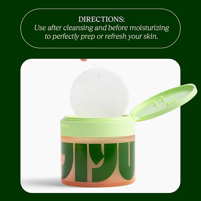 JiYu Toning Polish Pads - Korean Skincare for Dark Spots Wrinkles &amp Dull Skin - Hydrating Facial Treatment with Snail Mucin Niacinamide Peptides &amp Centella - 100 Count