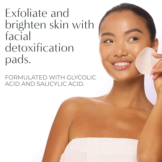 NassifMD Exfoliating Detox Pads | Surgeon-Created AHA/BHA Facial Pads for Deep Cleansing Smoother Texture &amp Glowing Skin | Reduces Pores Firms Brightens
