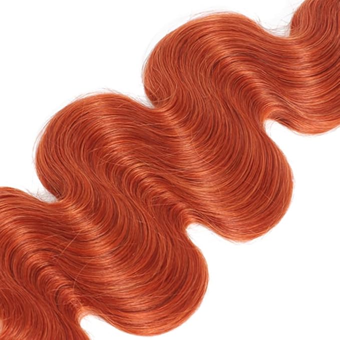 34 34 34 inch Ginger Bundles 350 Body Wave Bundles Human Hair Ginger Body Wave Bundle Same Length Orange Color