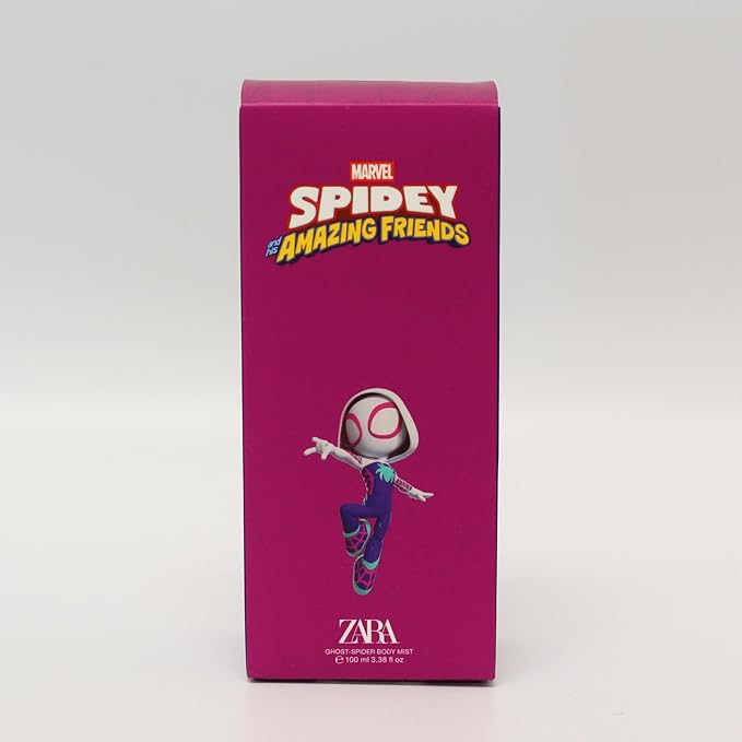 Zara Ghost Spidey Body Mist for Kids Fruity Scent with Strawberry Lime and Vanilla Inspired by Superhero Adventures Fragrance Spray 100ml (3.4 fl. oz.)