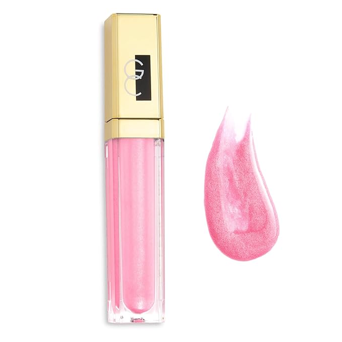 Gerard Cosmetics Color Your Smile Lip Gloss Pink Frosting Super Pigmented Pink Glitter Lip Gloss with LED Light and Mirror Shiny Finish Hydrating Liquid Lip Color