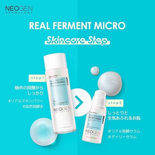 NEOGEN DERMALOGY Real Ferment Micro Collection - with Naturally Fermented ingredients (Rice) &amp Hyaluronic Acid for Hydrated Brightened and Healthy skin