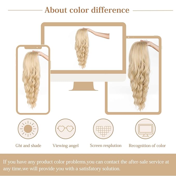Haoland 613 Blonde Wigs for Women Lace Hairline Long Blonde Wigs Middle Part Long Curly Wig Heat Resistant Synthetic Hair Looking Natural Fiber Wig for Daily Party Use
