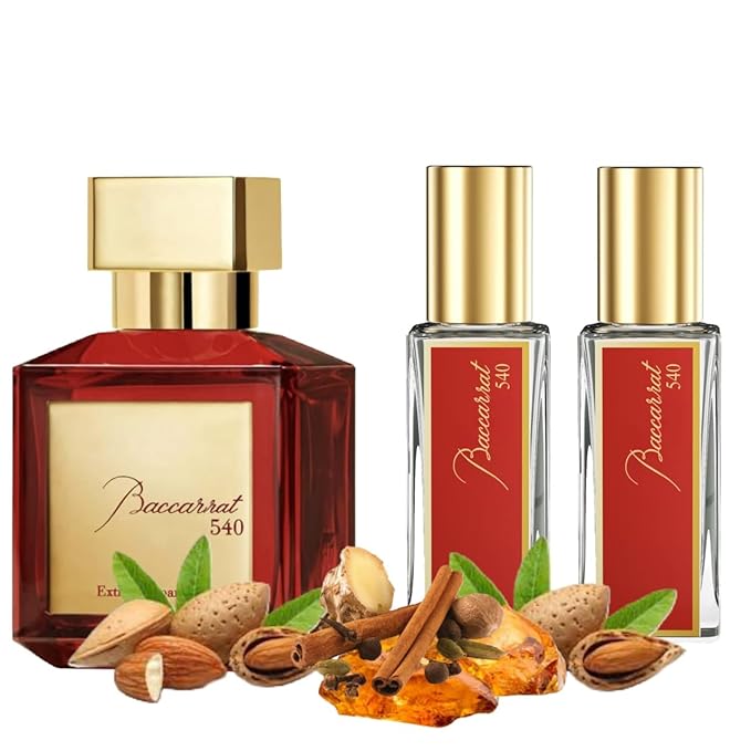 Equivalence of Baccarrat 54O Extrait de Parfume -Long Lasting Daily 12-14 Hours Perfume Oil Roll On Deluxe for Men Women 99% Same Fragrance large bottle not included (10 ml X 2 EXTRAIT ROLL ON OIL)