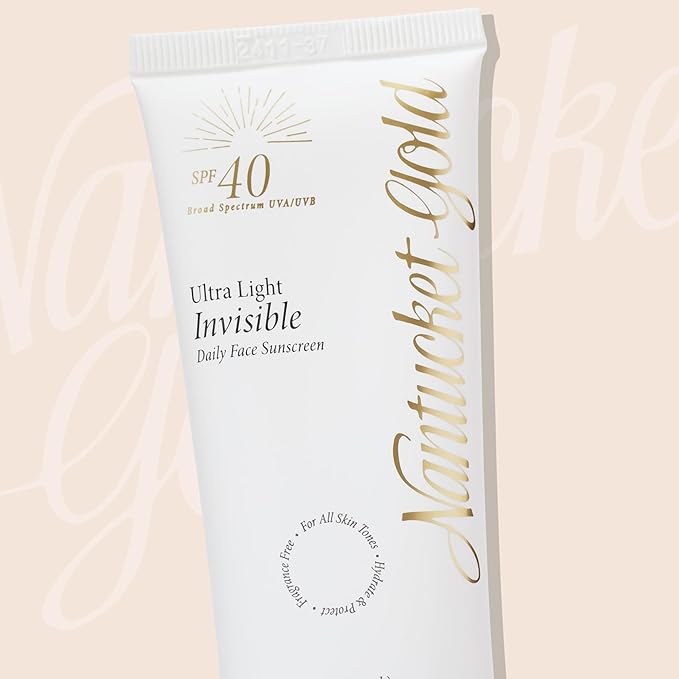 100% Invisible Daily Face Moisturizer with SPF 40 + Hyaluronic Acid + Vitamin C Weightless Scentless Primer - For All Skin Skin Tones - 1.7 fl oz