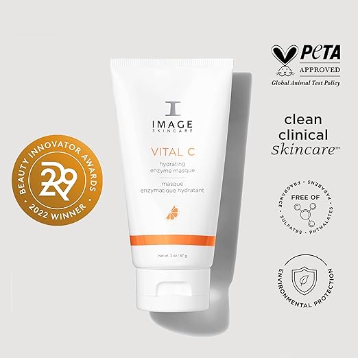 IMAGE Skincare VITAL C Hydrating Enzyme Masque Brightening Facial Mask with Vitamin C and Hyaluronic Acid 2 oz