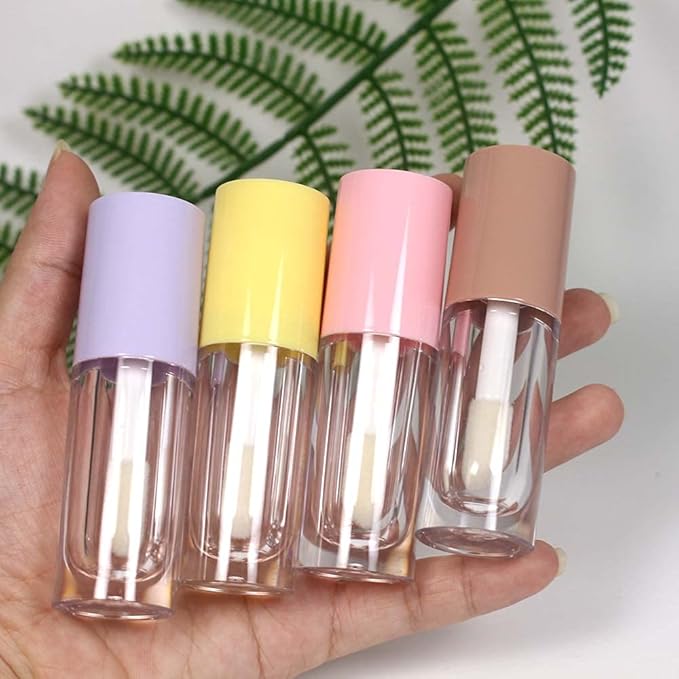 COSIDEA 30pcs Nude Empty 6ml 0.2oz Lip Gloss Tubes with Big Doe Foot WandRound Lipgloss ContainersConcealer Tube Cosmetic Packing Container Bulk Wholesale
