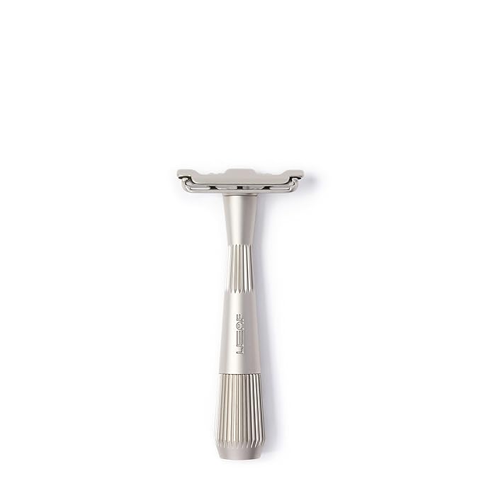 Leaf Shave | Twig Razor Silver - All-Metal Eco-Friendly Shaver for Men &amp Women Includes 5 Stainless Steel Single-Edge Blades Recommended for Face Shaving Lighter Hair and Sensitive Skin