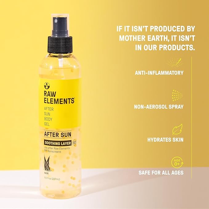 Raw Elements After Sun Body Gel Skin Care with Aloe Balls 2PK