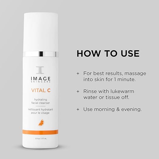 IMAGE Skincare VITAL C Hydrating Facial Cleanser Gentle Face Wash with Vitamin C E and A