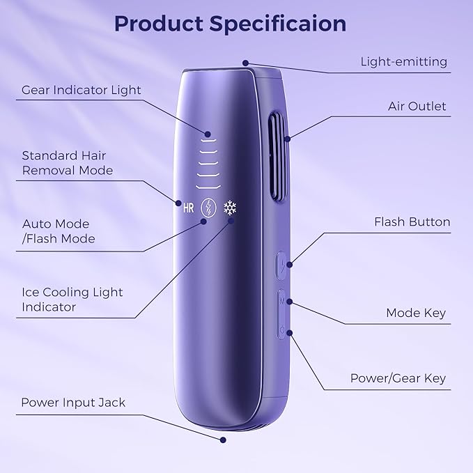 Laser Hair Removal with 5??Ice Cooling Painless IPL Laser Hair Removal Device for Women &amp Men 999999 Flashes 5 Levels 2 Modes Permanent At-Home Hair Removal for Face &amp Body with 3 in 1