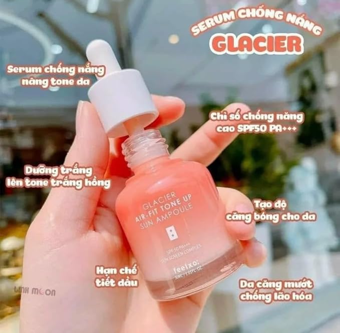 123 UBuy Shop_Korea Glacier Air-Fit UV Protect Tone-Up Sun Ampoule 30ml SPF50+/PA+++ Daily Tone-up Sun Care and Foundation free for Make-up.