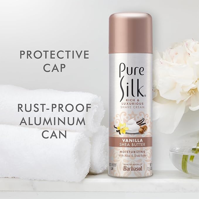 Pure Silk Vanilla Shea Butter Spa Therapy Shave Cream for Women 7.25 oz Pack of 6