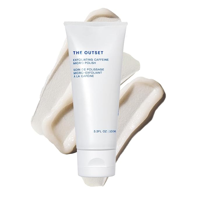 The Outset Exfoliating Caffeine Micro Polish - Gentle Fragrance Free Physical Face Scrub for Everyday - Awakening Smoothing - Clean Vegan Gluten Free - All Skin Types Sensitive Skin - 3.3 fl oz