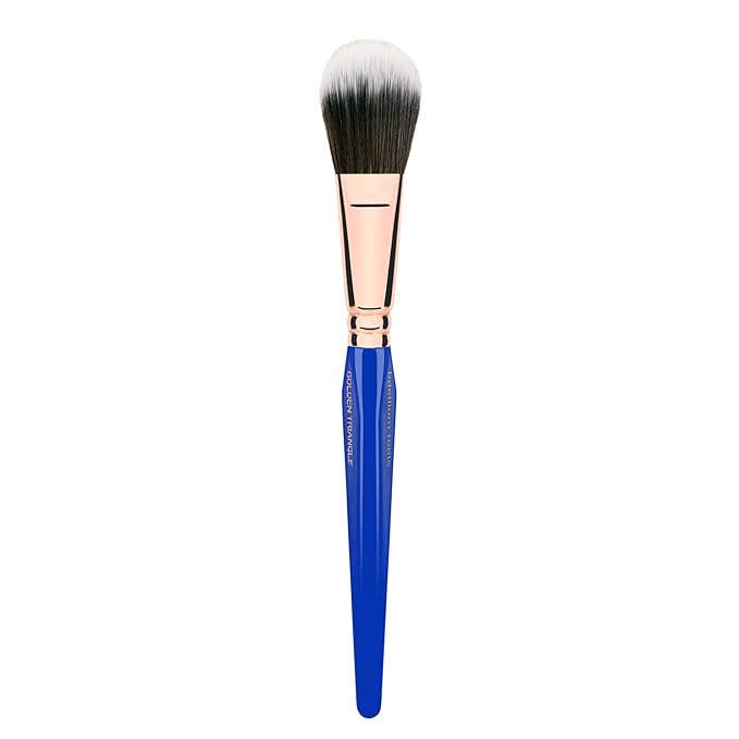 Bdellium Tools Professional Makeup Brush - Golden Triangle 965 Duo Fibre Blusher - With All Vegan and Soft Synthetic Fibers For Applying Pop of Color (Blue 1pc)