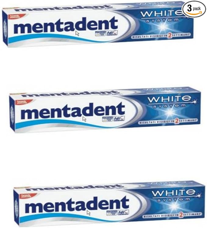 MentadentWhite System Toothpaste 2.53 Fluid Ounce (75ml) Pack of 3