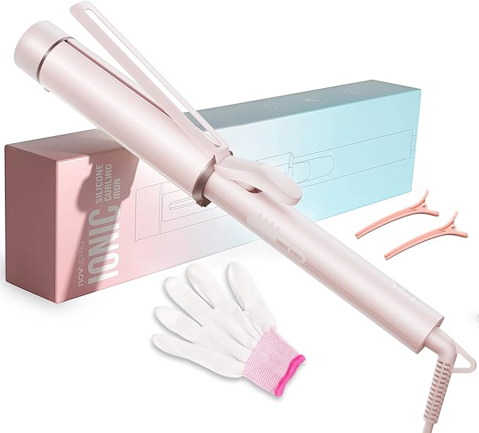 1.5 Inch Extra Large Curling Wand for Long Hair - Ceramic Tourmaline Barrel with 40000000 Negative Ions Defined Curls and Easy to Use with Temperature Control for All Hair Types