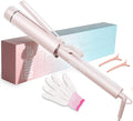 1.5 Inch Extra Large Curling Wand for Long Hair - Ceramic Tourmaline Barrel with 40000000 Negative Ions Defined Curls and Easy to Use with Temperature Control for All Hair Types