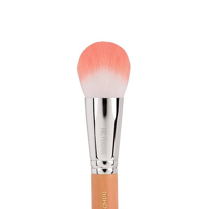 Bdellium Tools Professional Makeup Brush - Pink Bambu Series 968 BDHD Phase II Small Foundation/Contour - With Soft Synthetic Fibers For Versatile Application &amp Blending (Pink 1pc)