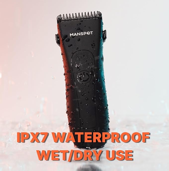 MANSPOT Manscape Groin &amp Body Hair Trimmer for Men Electric Ball Pubic Trimmer ShaverManscape Kit with 4 GuardReplaceable Ceramic Blade HeadsWaterproof Wet/Dry Shaver90 Minutes Shaving