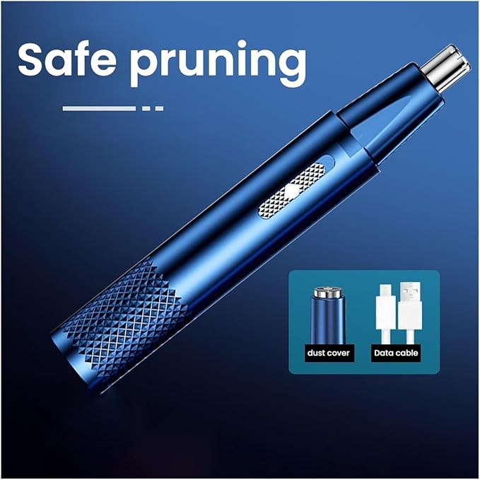 2-in-1 Rechargeable Electric Nose Hair Clipper Unisex Fully Automatic Washable Trimmer with Multi-Kinetic Shaving(Black Single nose hair B)