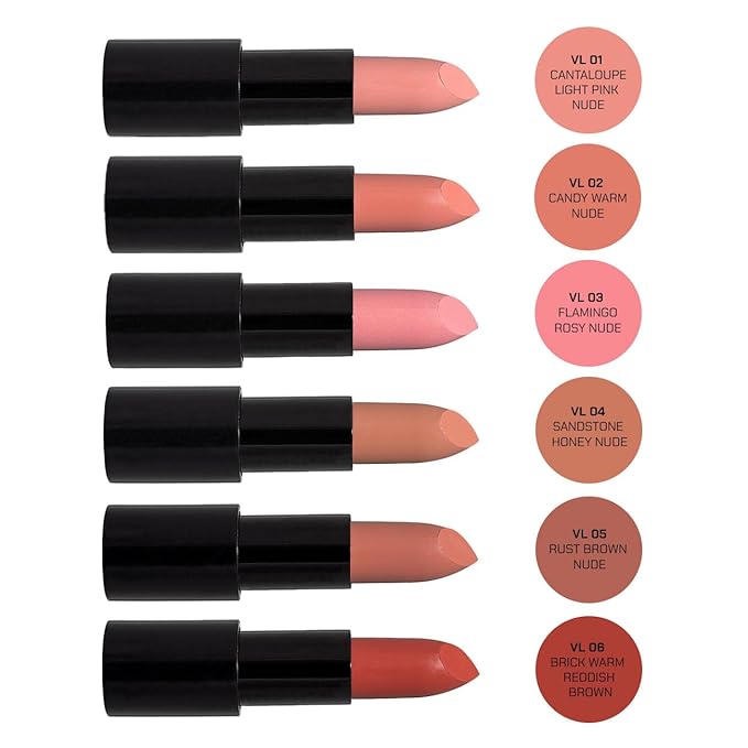 Radiant Professional Advanced Care Lipstick - Ultra Nourishing Moisturizing Long Lasting Matte Lipstick With Vitamin E- UVA UVB Filters For Sun Protection- VELVET (06 BRICK ? WARM REDDISH BROWN)
