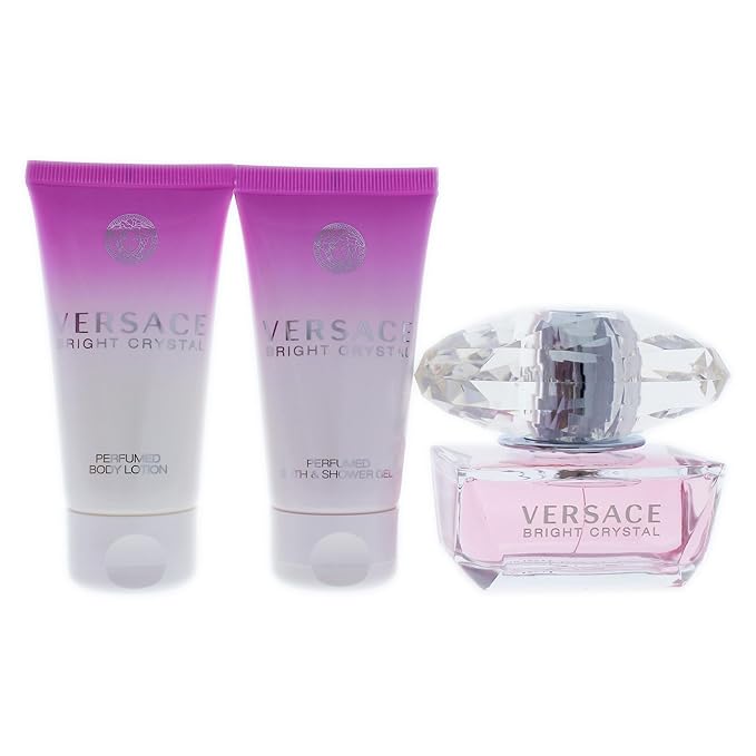 Versace Versace Bright Crystal Women Giftset (Eau De Toilette Spray Perfumed Bath and Shower Gel Shimmering Body Gel)
