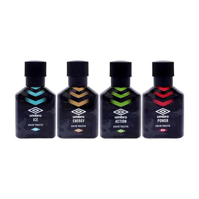 Umbro Mini Fragrance Collection by Umbro for Unisex - 4 Pc Mini Gift Set 1oz Power EDT Spray 1oz Ice EDT Spray 1oz Energy EDT Spray 1oz Action EDT Spray