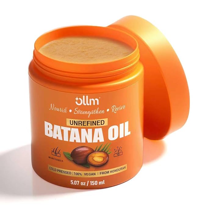 OLLM Raw Batana Oil for Hair Growth - 5oz Repair Damaged Hair Organic Formula from Honduras for Latina Women With Curly Hair Ages 25-35 - Wash Day Routine At-Home Salon Use