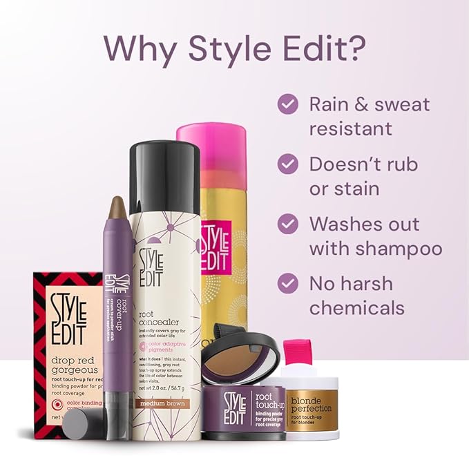 Style Edit Root Concealer Touch Up Spray (Multiple Colors Available) - Instantly Covers Greys And Roots - Professional Salon Quality Grays Cover Up Hair Products for Women Dark Brown 2 Ounce PACK OF 4