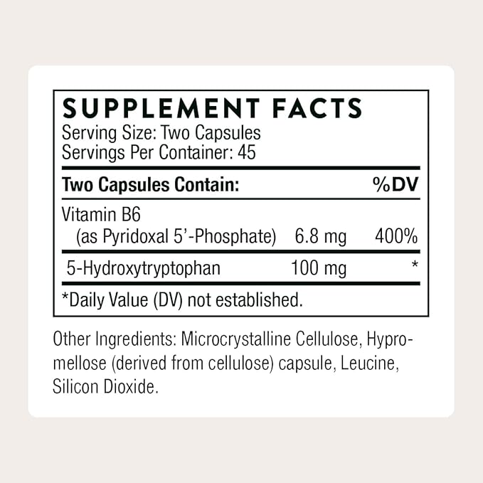 THORNE - 5-Hydroxytryptophan (5-HTP) - Serotonin Support for Sleep and Stress Management* - 90 Capsules