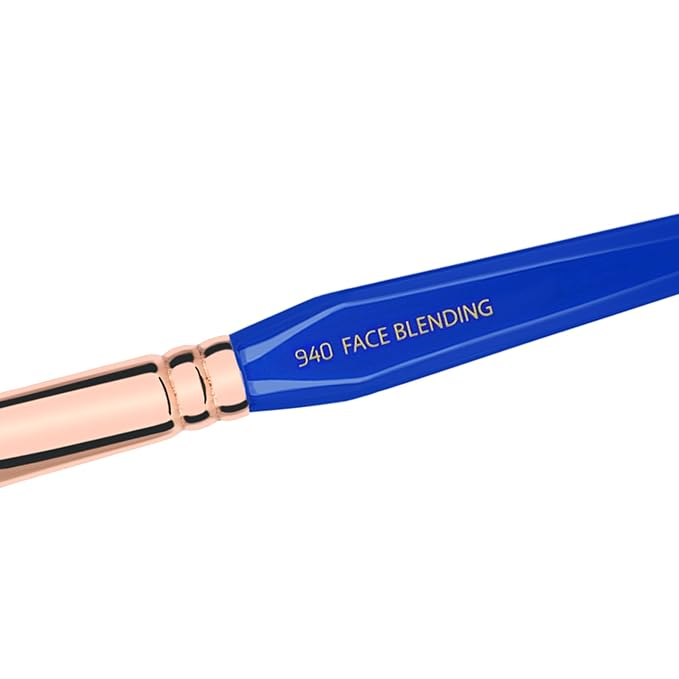 Bdellium Tools Professional Makeup Brush - Golden Triangle 940 Face Blending - With All Vegan and Soft Synthetic Fibers For Facial Sculpting (Blue 1pc)