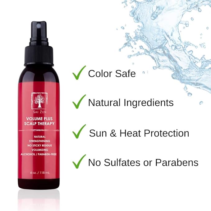 Volume Plus Scalp Therapy Spray | Post-Shower Hair Strengthening Formula | Made in USA |Alcohol and Paraben Free 4 oz.