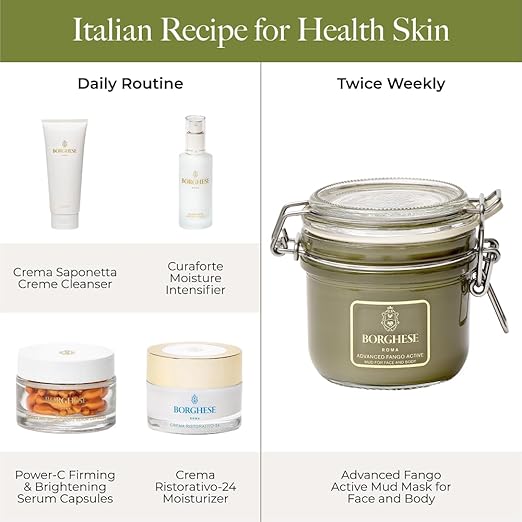 Borghese Crema Saponetta Creme Cleanser - Gentle Face Cleanser for Enlarged Pores Tone &amp Texture with Sea Salt &amp Hyaluronic Acid For All Skin Types