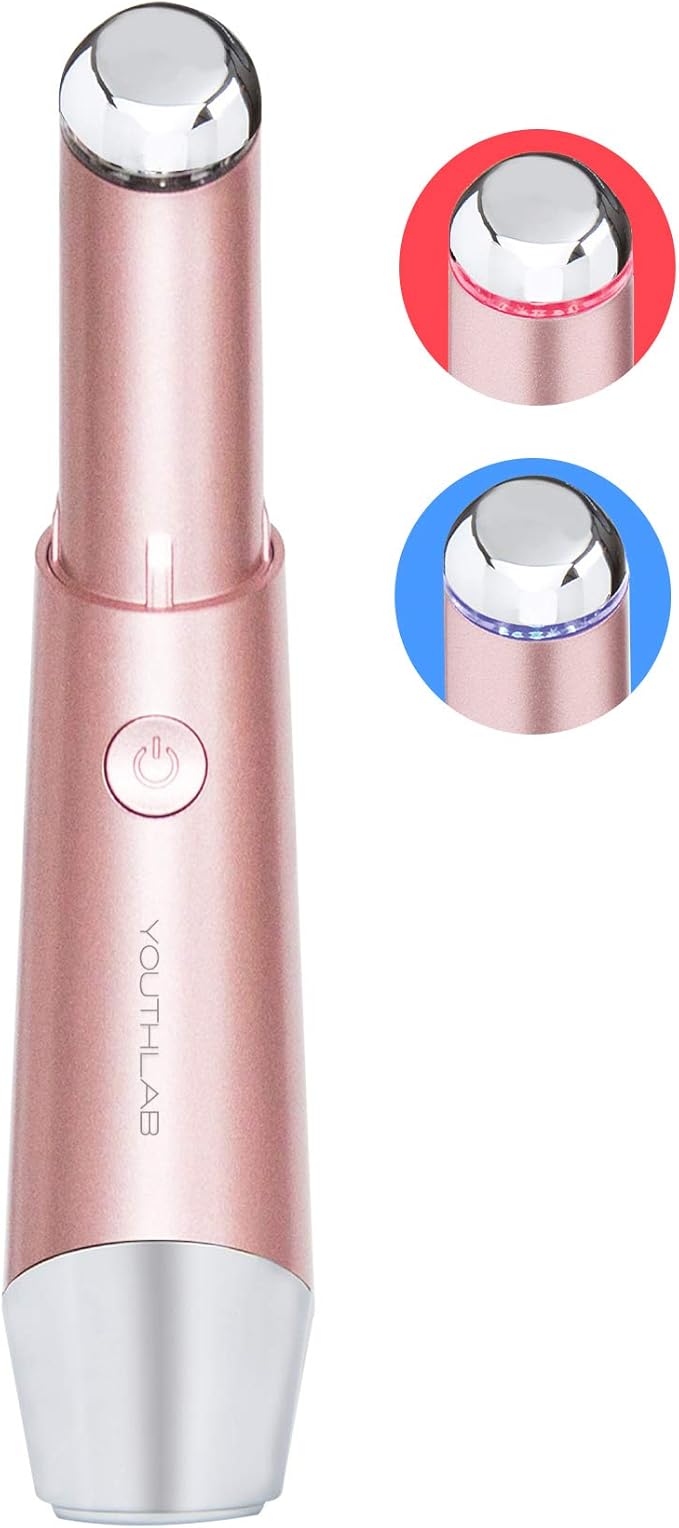 Eye &amp Face Wand/Tool ? Heated Eye Wand with Vibration | Tired Eyes Brighter Under Area Redness Relief Product Absorption Smoother Skin &amp Relaxing Massage | Rose Gold