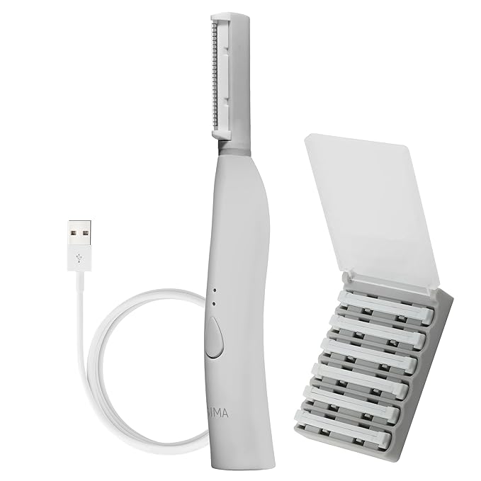SPA SCIENCES - SIMA Patented Dermaplane Razor for Women Face ? Painless 2-in-1 Facial Exfoliation &amp Peach Fuzz Hair Removal ? Anti-Aging ? 3 Speeds ? Rechargeable ? 7 Weeks Treatment