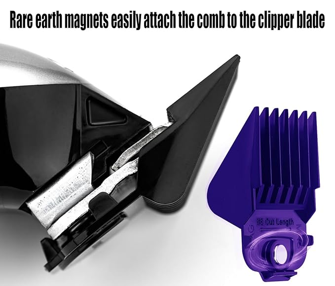 10 Pack Clipper Guards for Andis Master Fade Envy Lithium Ion Clipper Comb Guides with Magnetic Clip -from 1/16 Inch to 1 Inch(1.5-25mm)