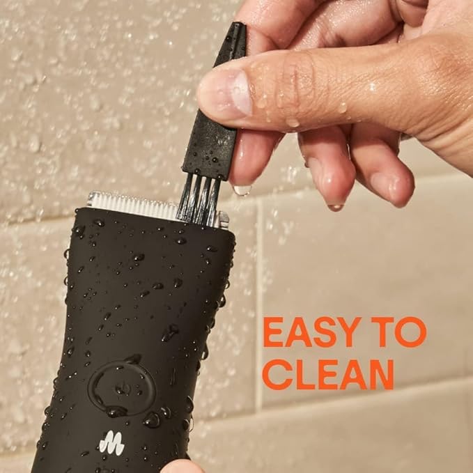 MERIDIAN - The Starter Package - Original Electric Body &amp Pubic Hair Trimmer Set 1 Replacement Blade Waterproof Rechargeable for Men and Women Onyx