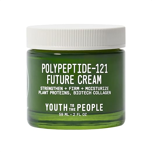 Youth To The People 121-Polypeptide Future Cream (2 fl oz) Firming Face Moisturizer Reduce Fine Lines Improve Elasticity Vegan Collagen Peptide Plant Proteins + Ceramides Fragrance-free