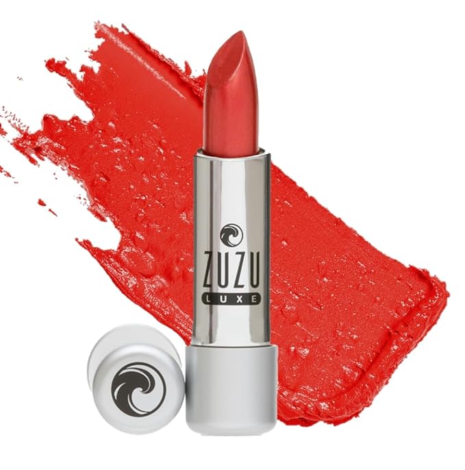 Zuzu Luxe Lip Color Lipstick (Sin - Reddish Brown/Warm Pearl) Natural Lipstick Paraben Free Vegan Gluten-free Cruelty-free Non GMO 0.13 oz