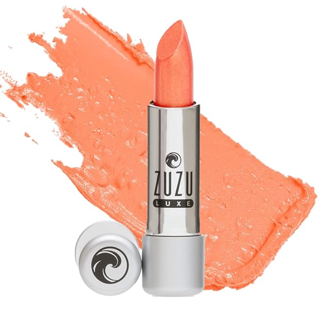 Zuzu Luxe Lip Color Lipstick (Sazerac - Pinkish Peach/Warm Pearl) Natural Ultra-Hydrating Lipstick Paraben Free Vegan Gluten-free Cruelty-free Non GMO 0.13 oz