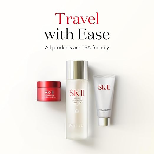 SK-II Youth Essentials Skin Care Set - Includes Facial Cleanser Facial Essence &amp SKINPOWER Face Cream - Anti Aging Skin Care Set to Reduce Fine Lines &amp Improve Uneven Texture (3 Count)