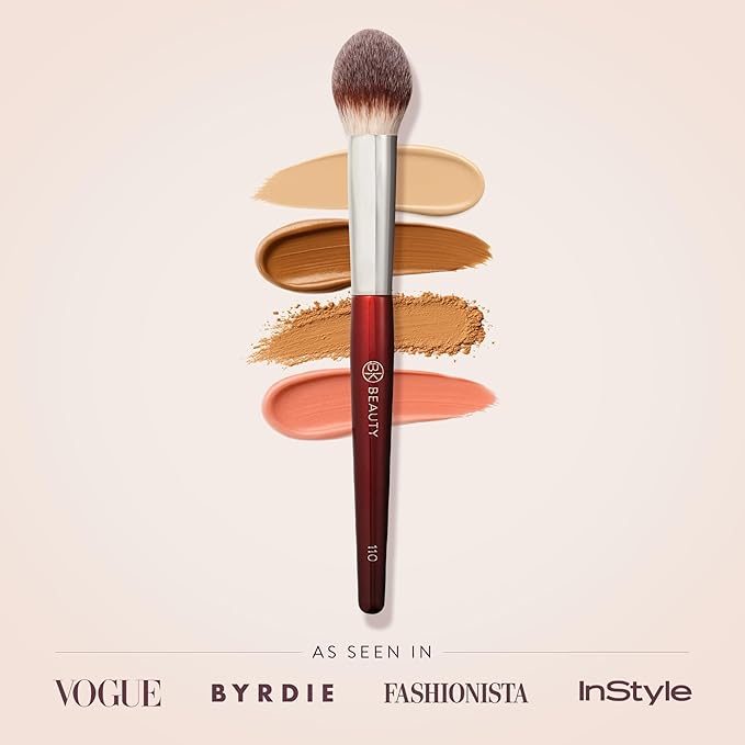BK BEAUTY 110 LARGE CONCEALER BRUSH ? Dense Tapered Under-Eye Concealer Brush for Quick Blending Full Coverage Finish No Product Absorption