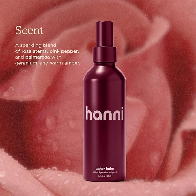 HANNI Water Balm Hydrating Body Mist Moisturizer Spray with Hyaluronic Acid for All Skin Types Lotion Replacement 200 mL / 6.76 fl oz